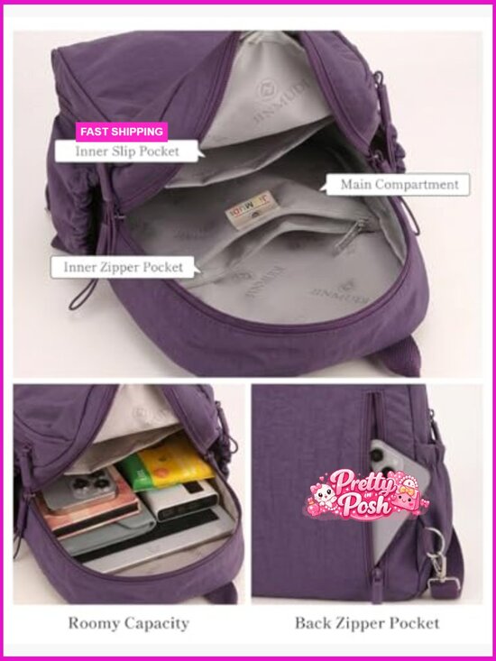 Nylon Mini Backpack Convertible Crossbody Sling Bag Casual Daypack Lightweight main image 6